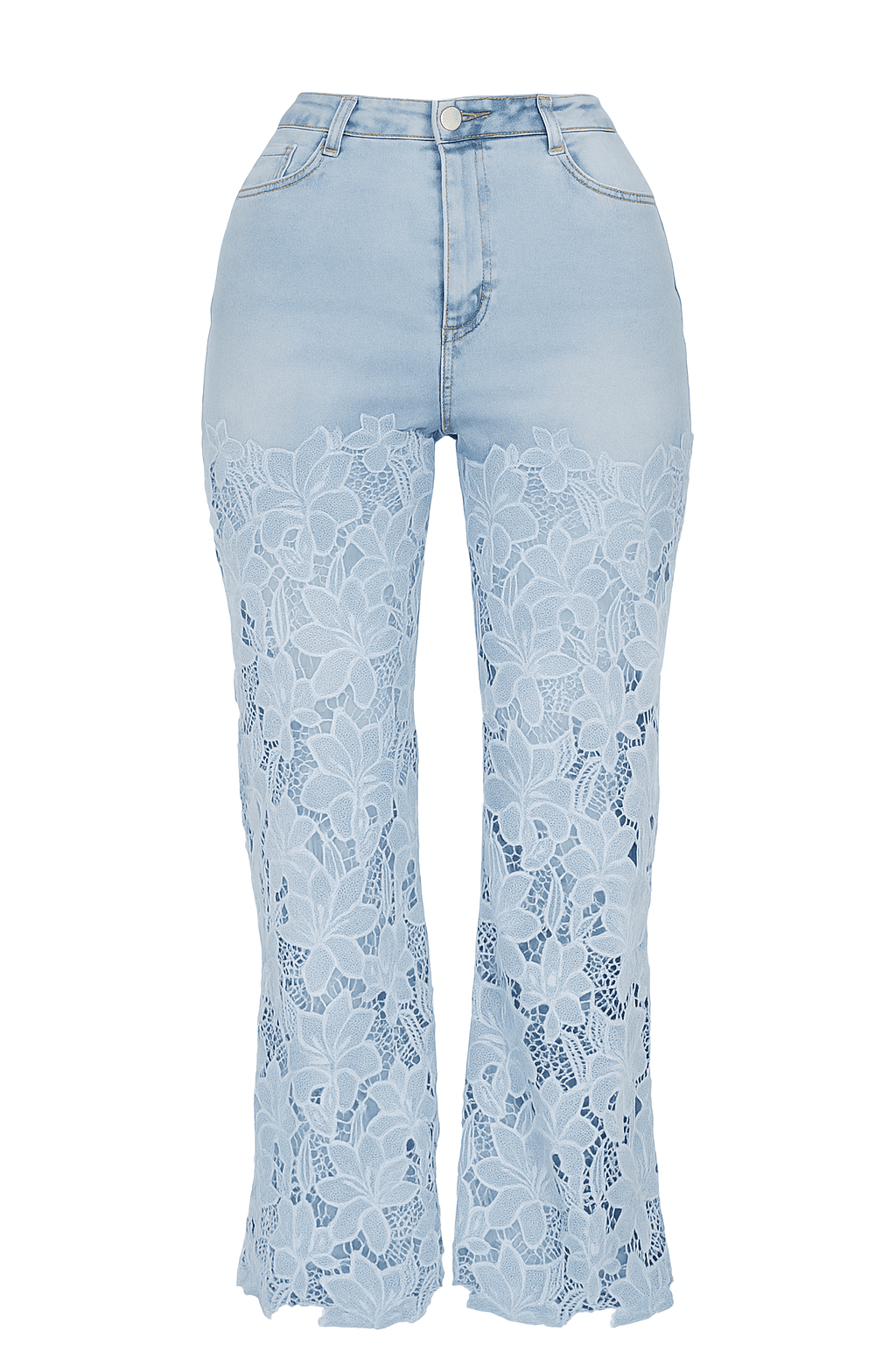 Julia  Washed Lace Embroidered Special Design Women's Palazzo Trousers 2