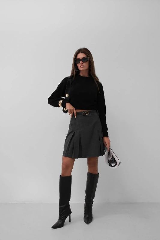 Laney Back Detailed Black Sweater