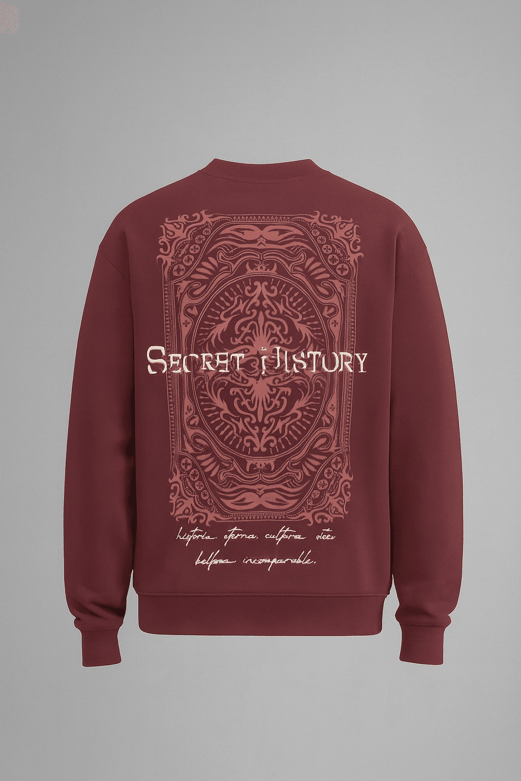 Secret History Baskılı oversize Kesim Erkek Sweatshirt
