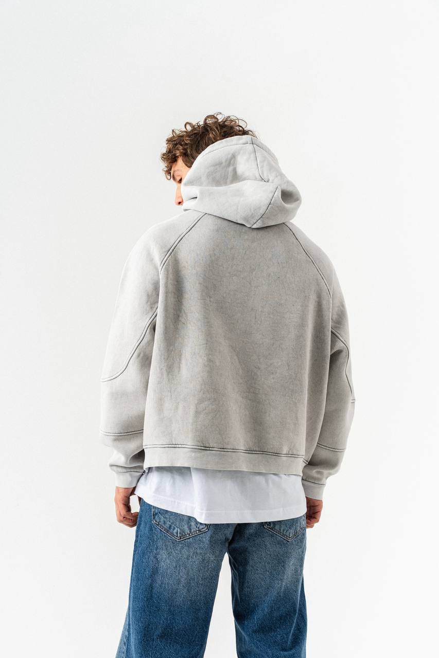 Kutz Oversize Kesim Yıkama Efektli Erkek Hoodie
