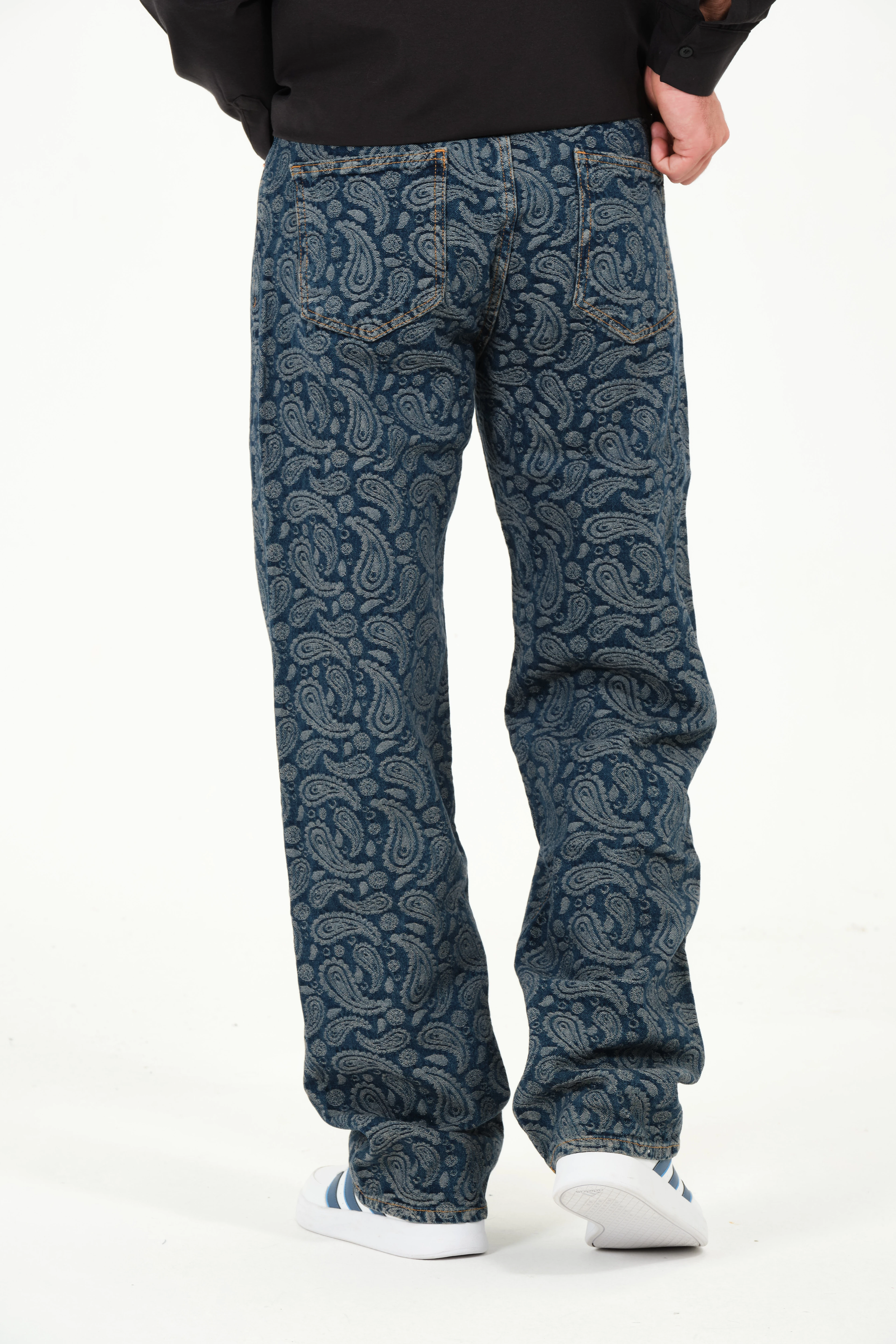 Jay-Z Motif Baskılı Baggy Erkek Jean Pantolon