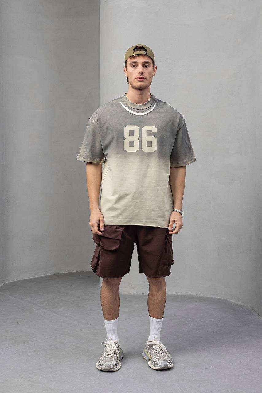 86 Numara Baskılı Oversize Kesim Erkek Tişört
