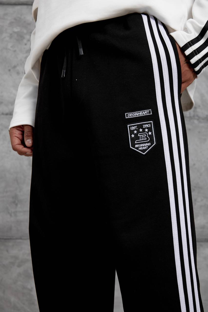 17. Yourself Baskılı Yan Şeritli Baggy Erkek Sweatpantolon