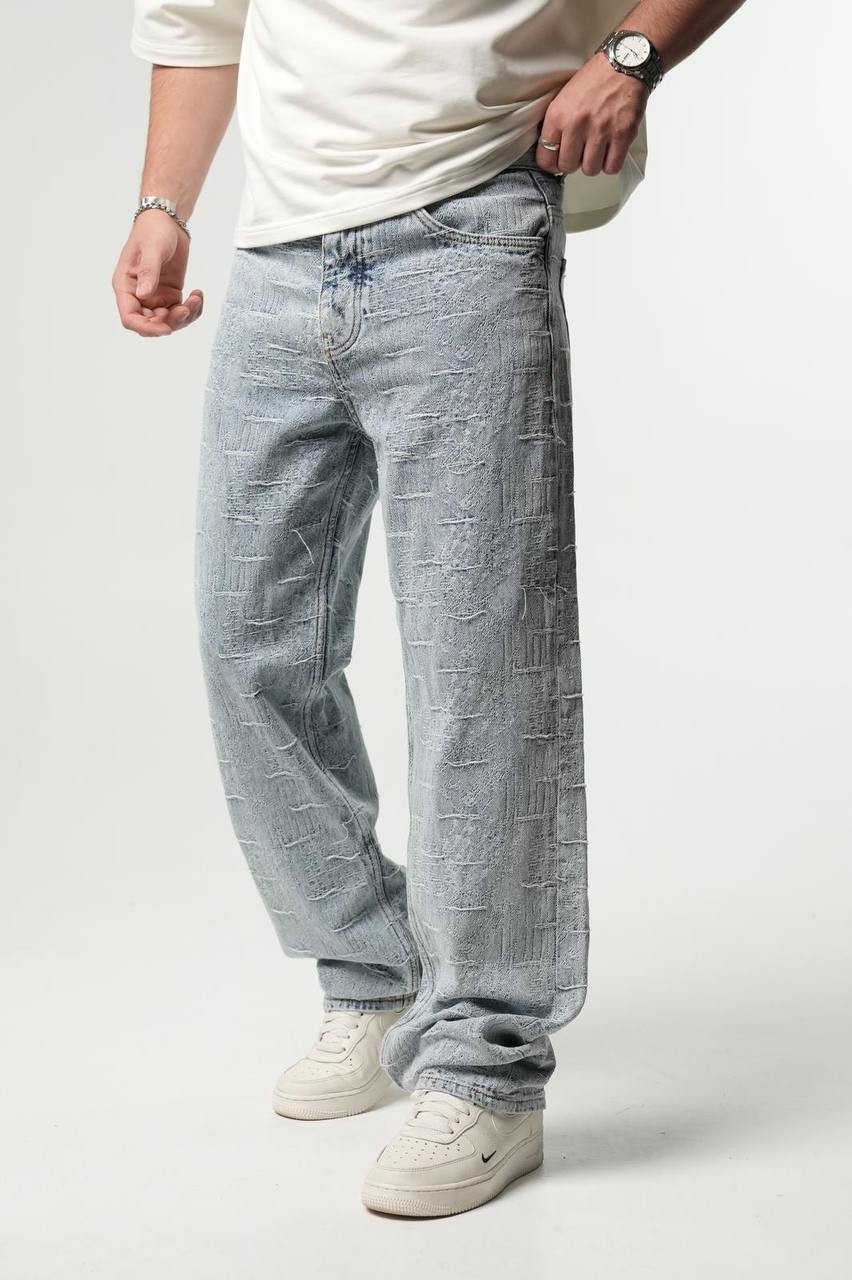 Pull Yırtık Efektli Baggy Erkek Jean Pantolon