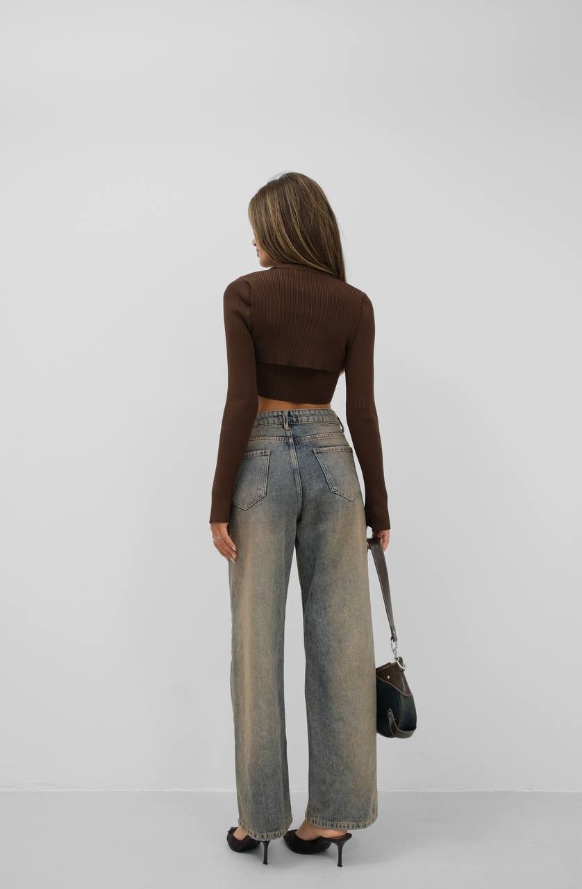 Corded Bra Bolero Crop Takım