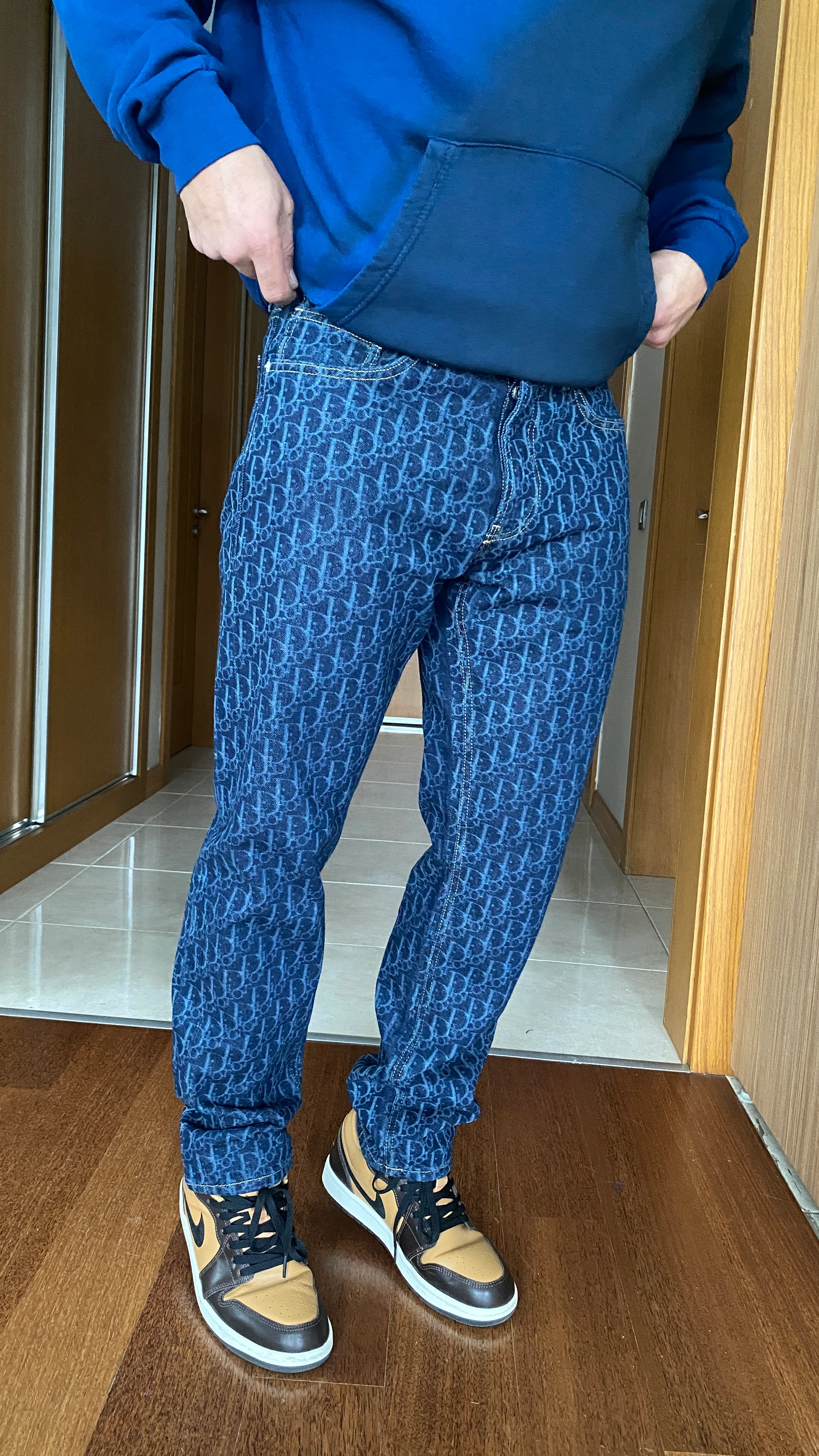 Dunk Lazer İşlemeli Özel Tasarım Straight Fit Erkek Jean Pantolon