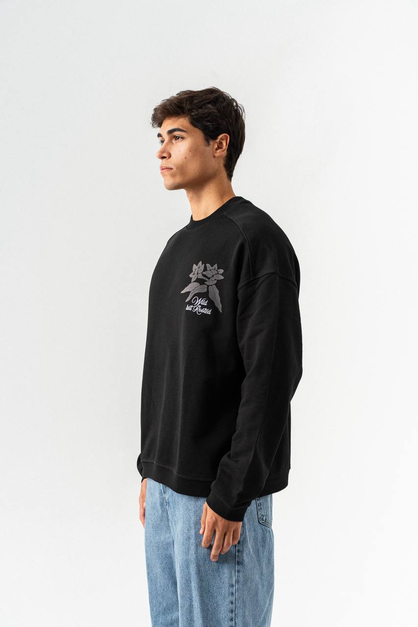 Voc Oversize Kesim Çiçek Baskılı Erkek Sweatshirt