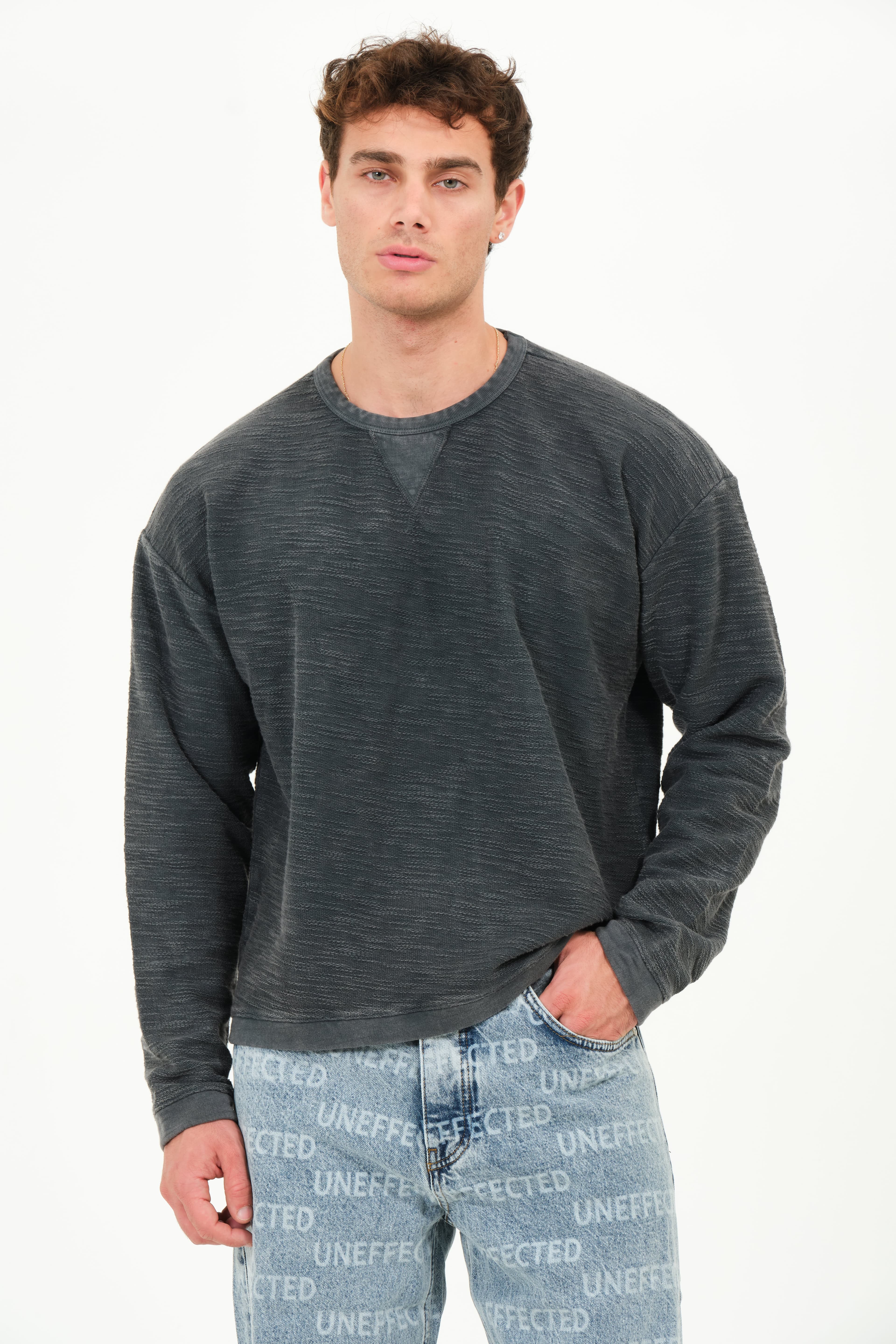 Jake Enflameli Oversize Kesim Erkek Sweatshirt