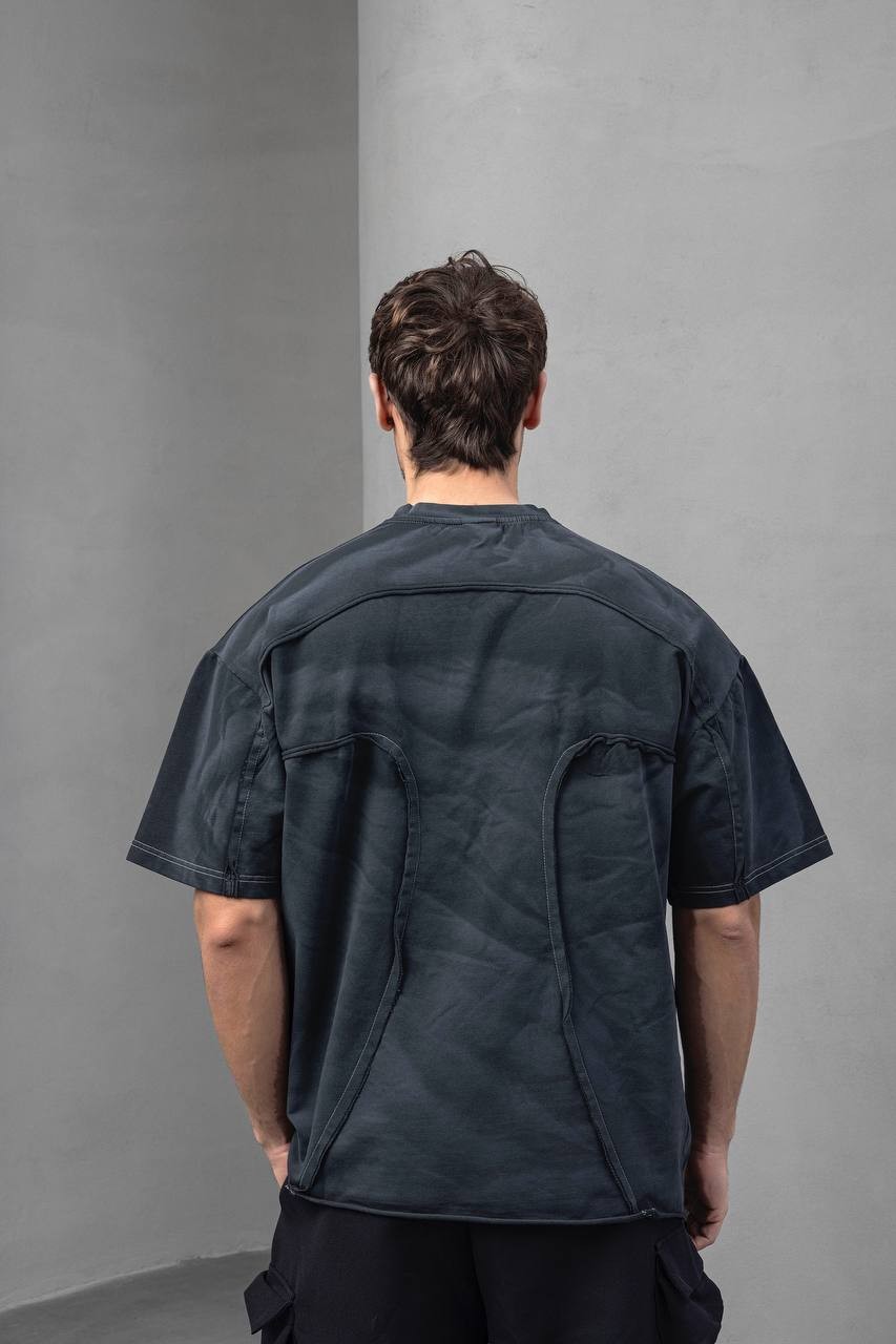Yıkama Efektli Oversize Kesim Erkek Tişört