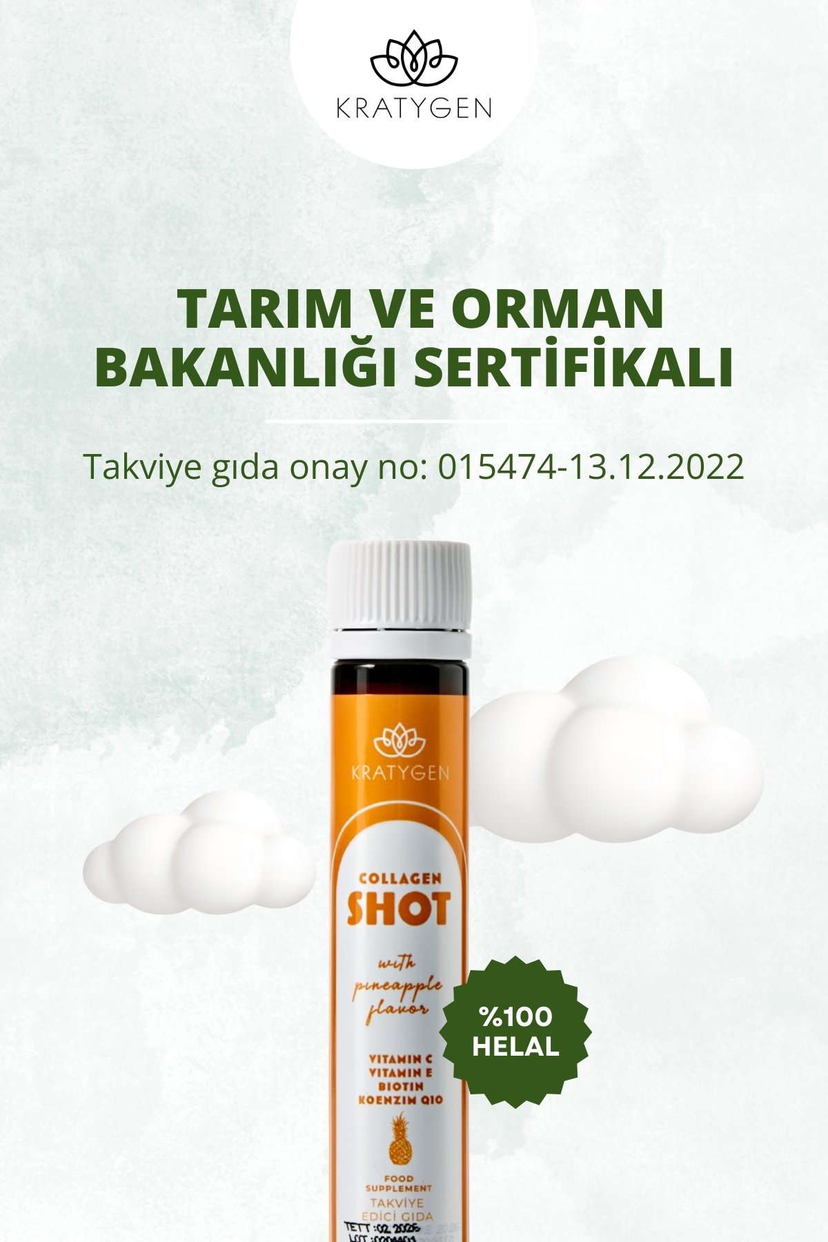 Kratygen Ananas Aromalı Kolajen Shot