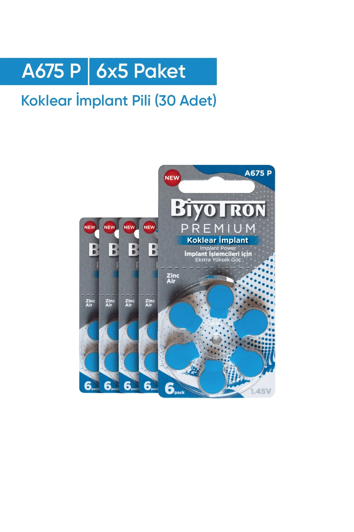 Biyotron Premium A675P Koklear Implant Pili 6x5 (30 ADET)