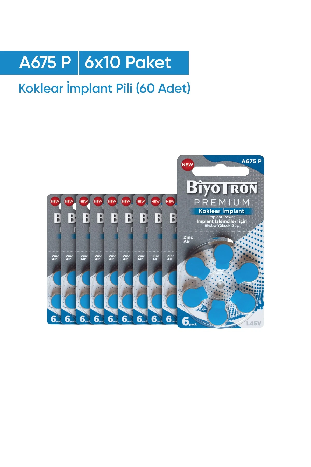 Biyotron Premium A675P Koklear Implant Pili 6x10 (60 ADET)