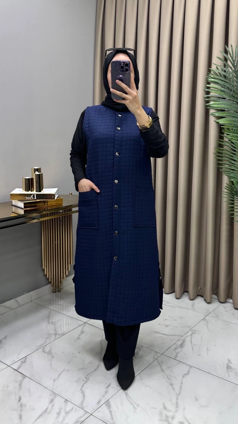 Nida Kapitone Yelek Lacivert