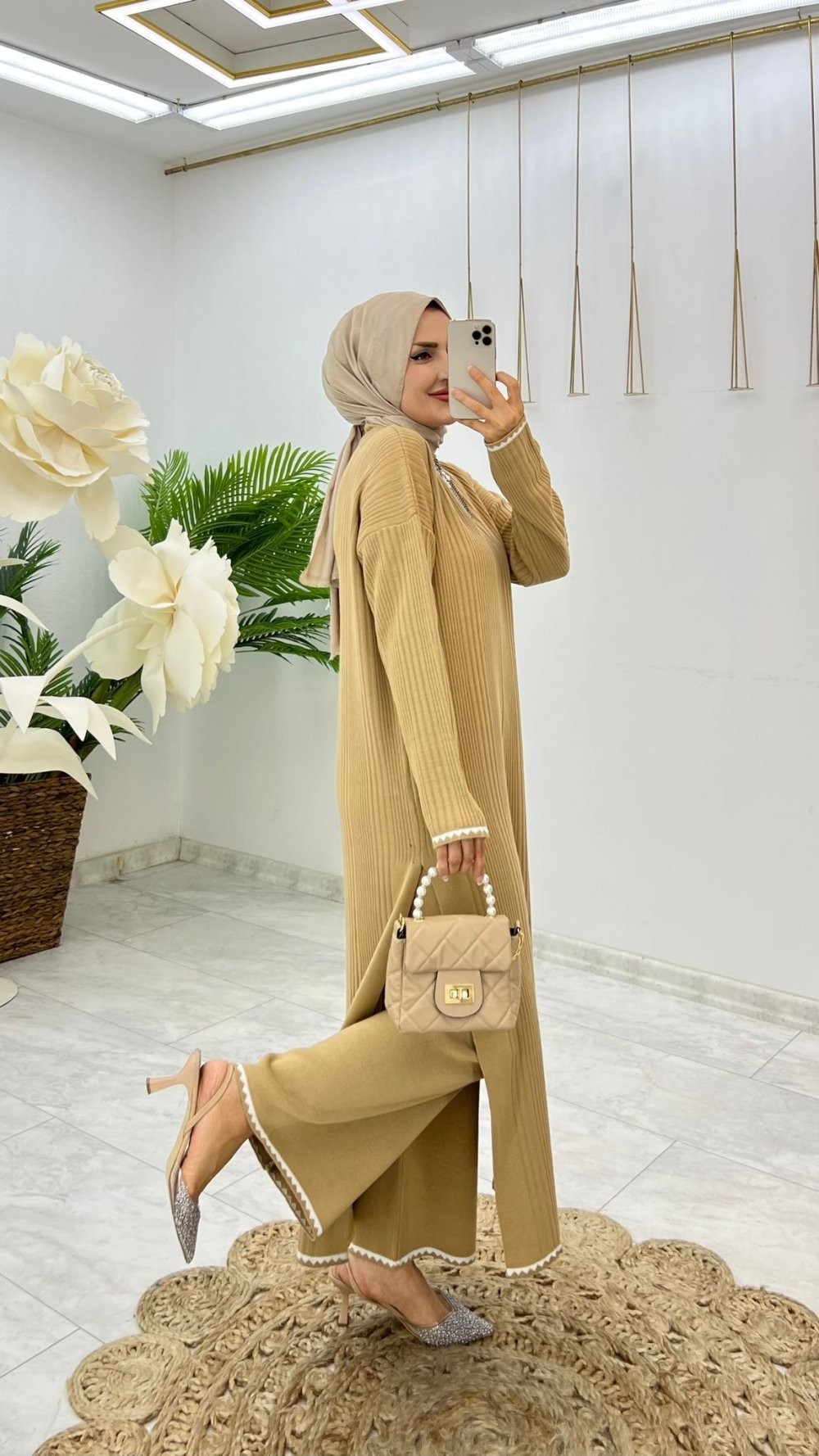 Camel Öykü Triko Takım Tesettür Giyim