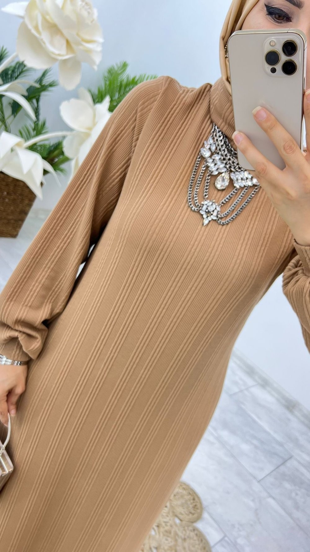 Camel Banu Elbise Tesettür Giyim 