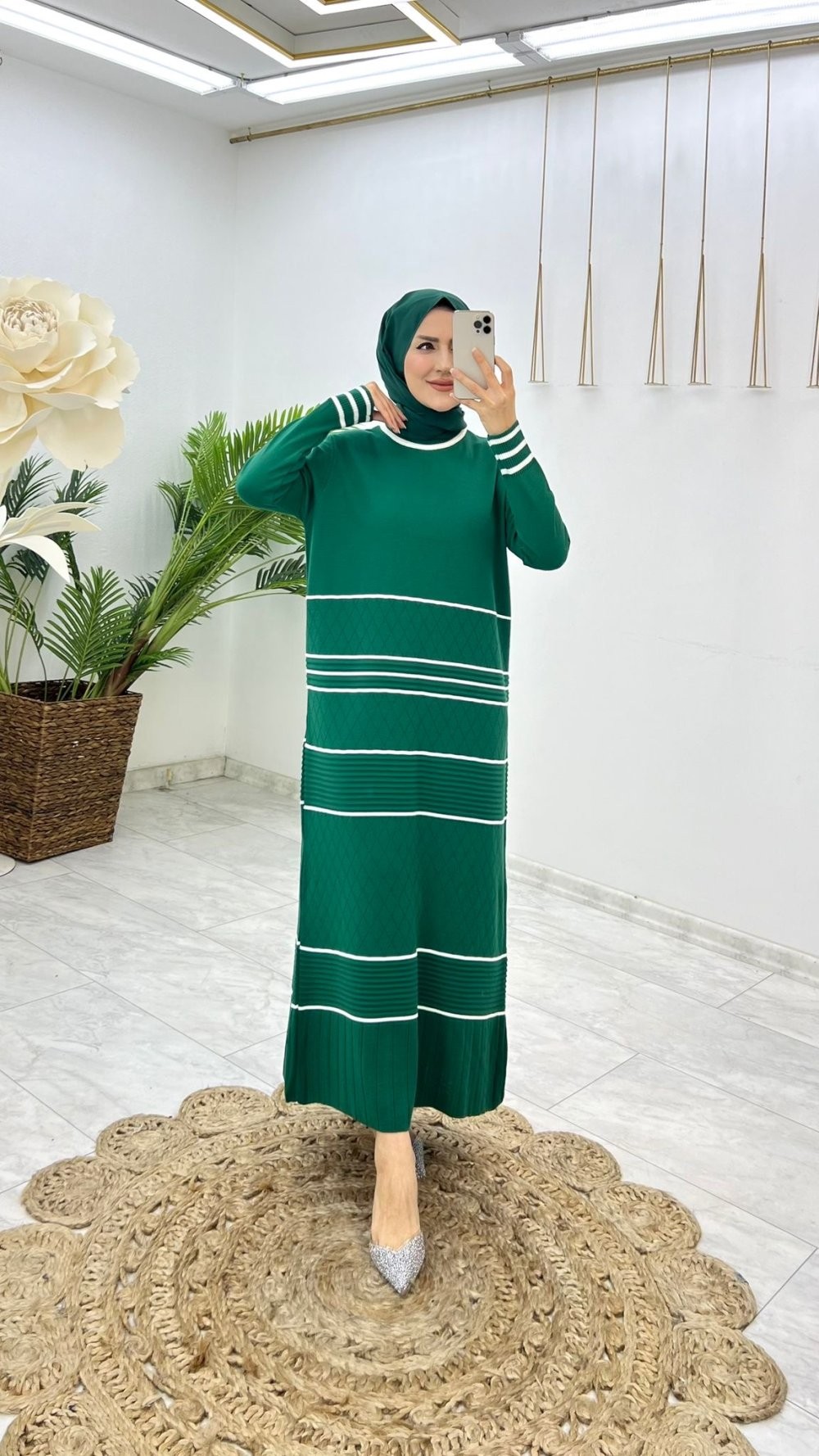Zümrüt Dilay Triko Elbise Tesettür Giyim 