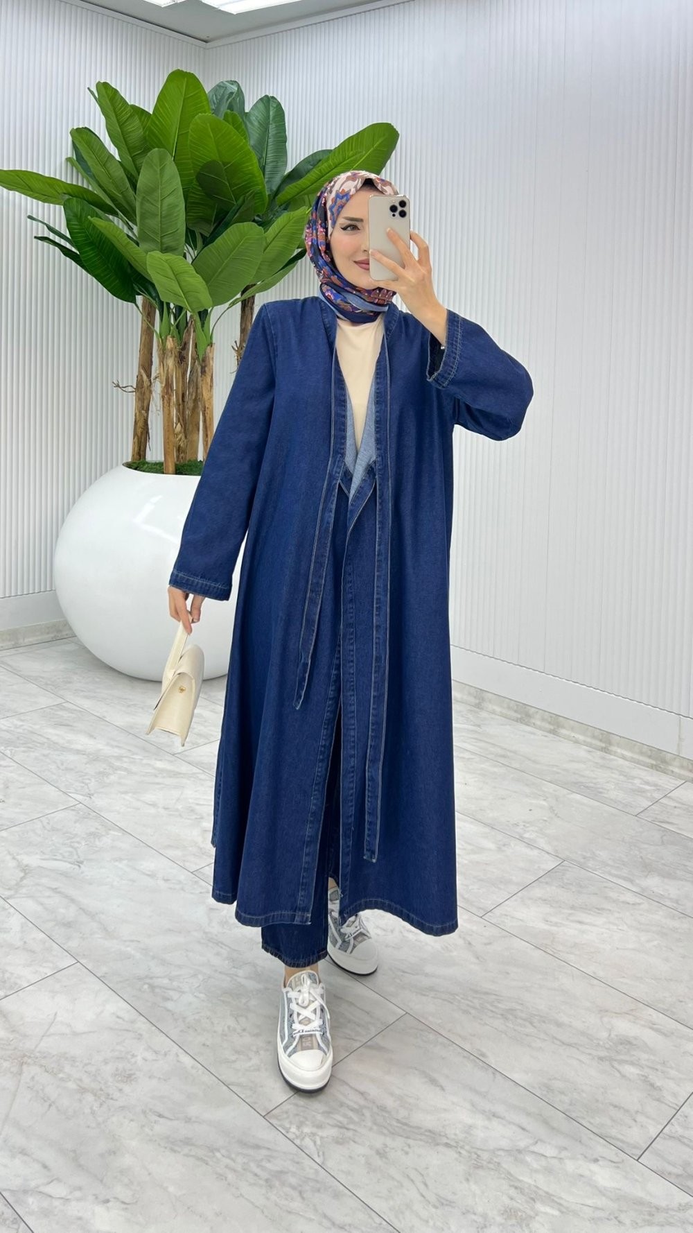 Lacivert Oversize Masal Kap Tesettür Giyim