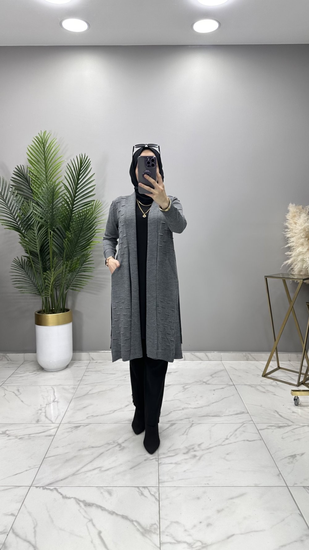 Nazlı Hırka Füme 