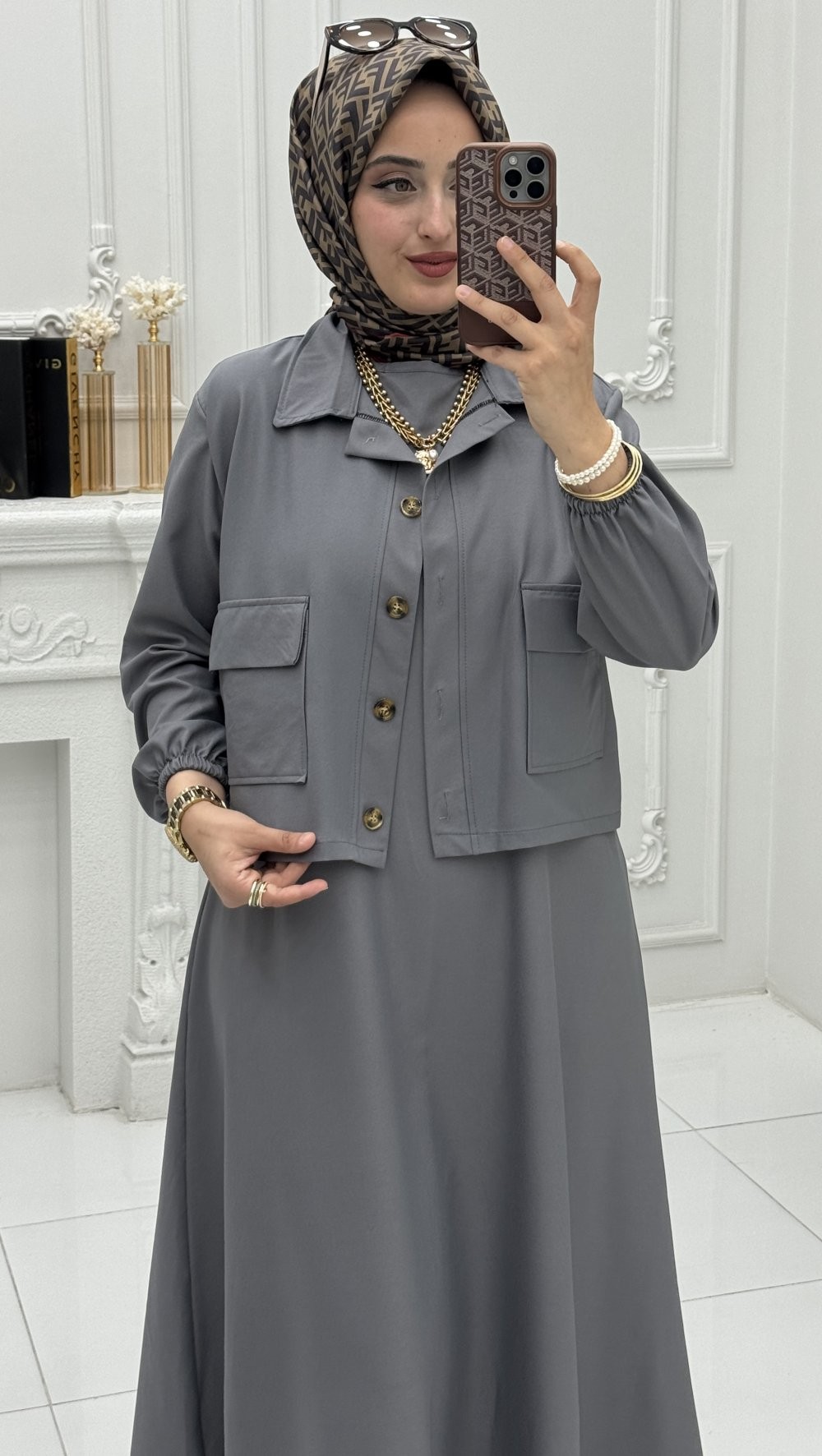 Eylül Elbise Gri