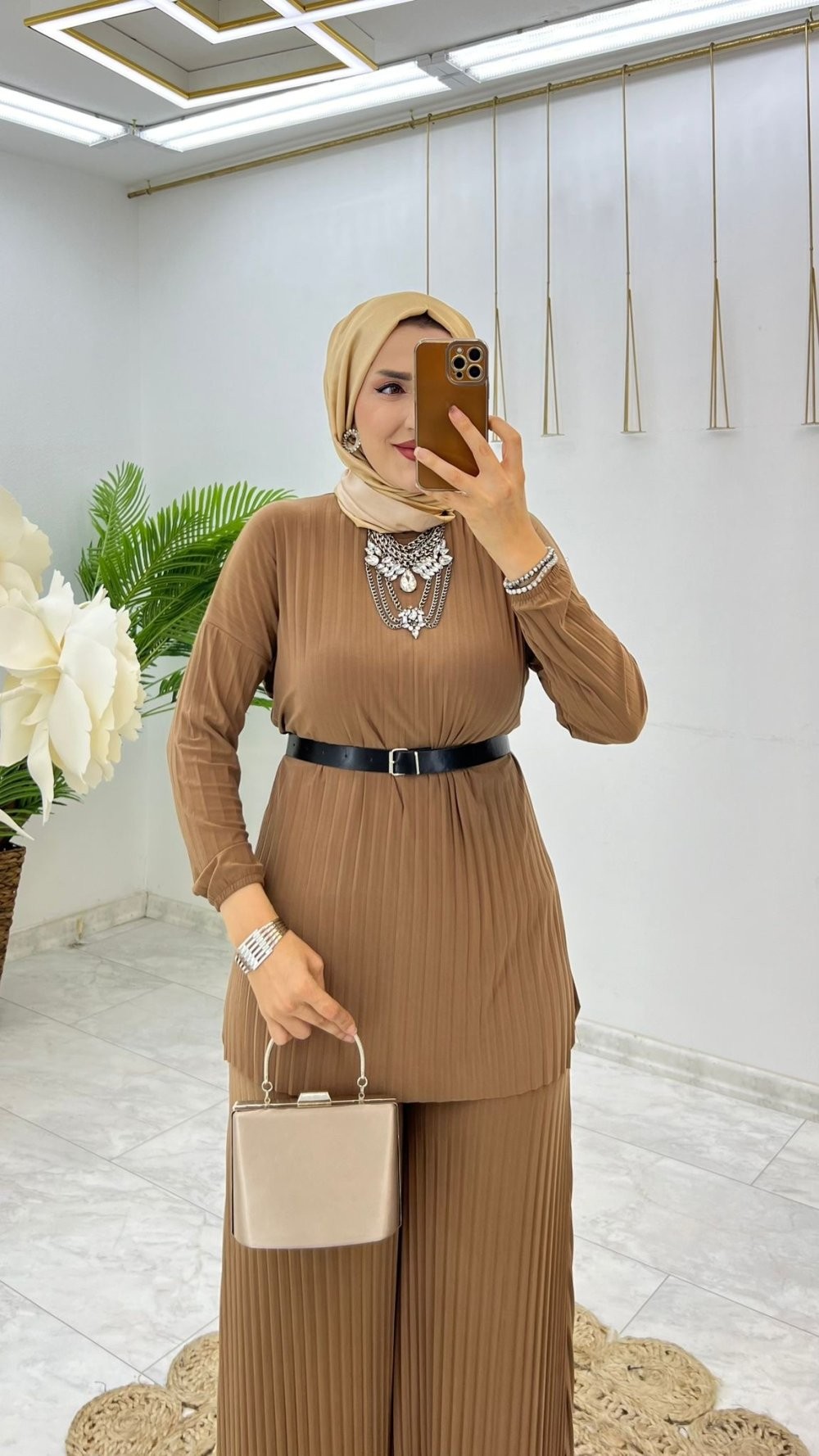 Camel Sevda Takım Tesettür Giyim