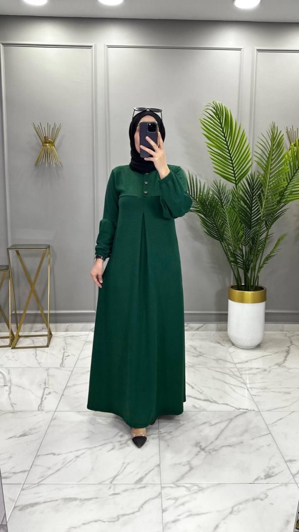 Aybüke Fitilli Örme Elbise Zümrüt 