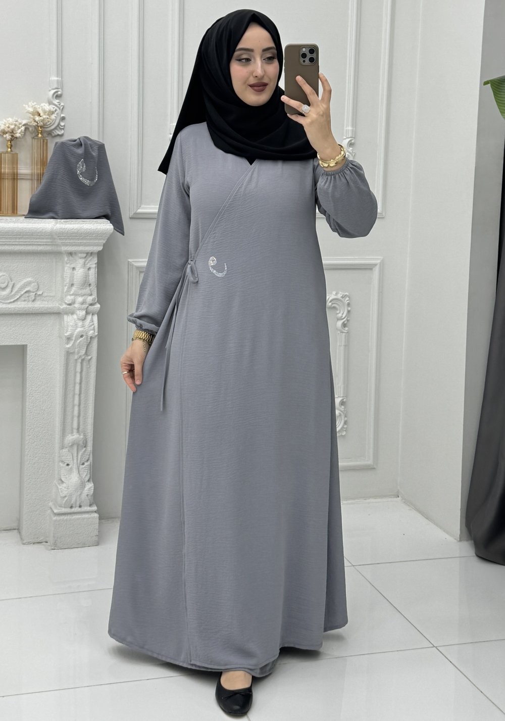 Mihri Namaz Elbise Gri