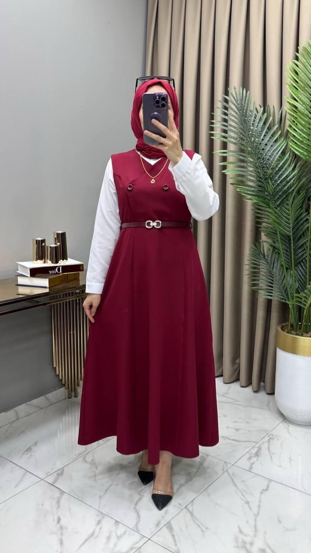 Kemerli Jile Bordo