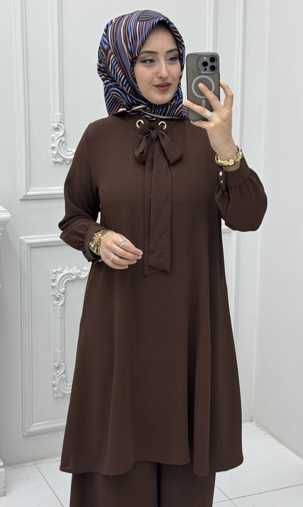 Elçin Takım Kahverengi