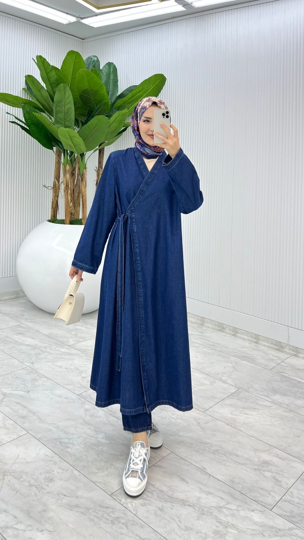 Lacivert Oversize Masal Kap Tesettür Giyim