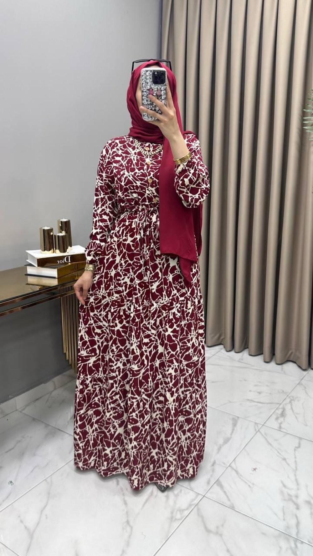 Bahar Elbise Bordo
