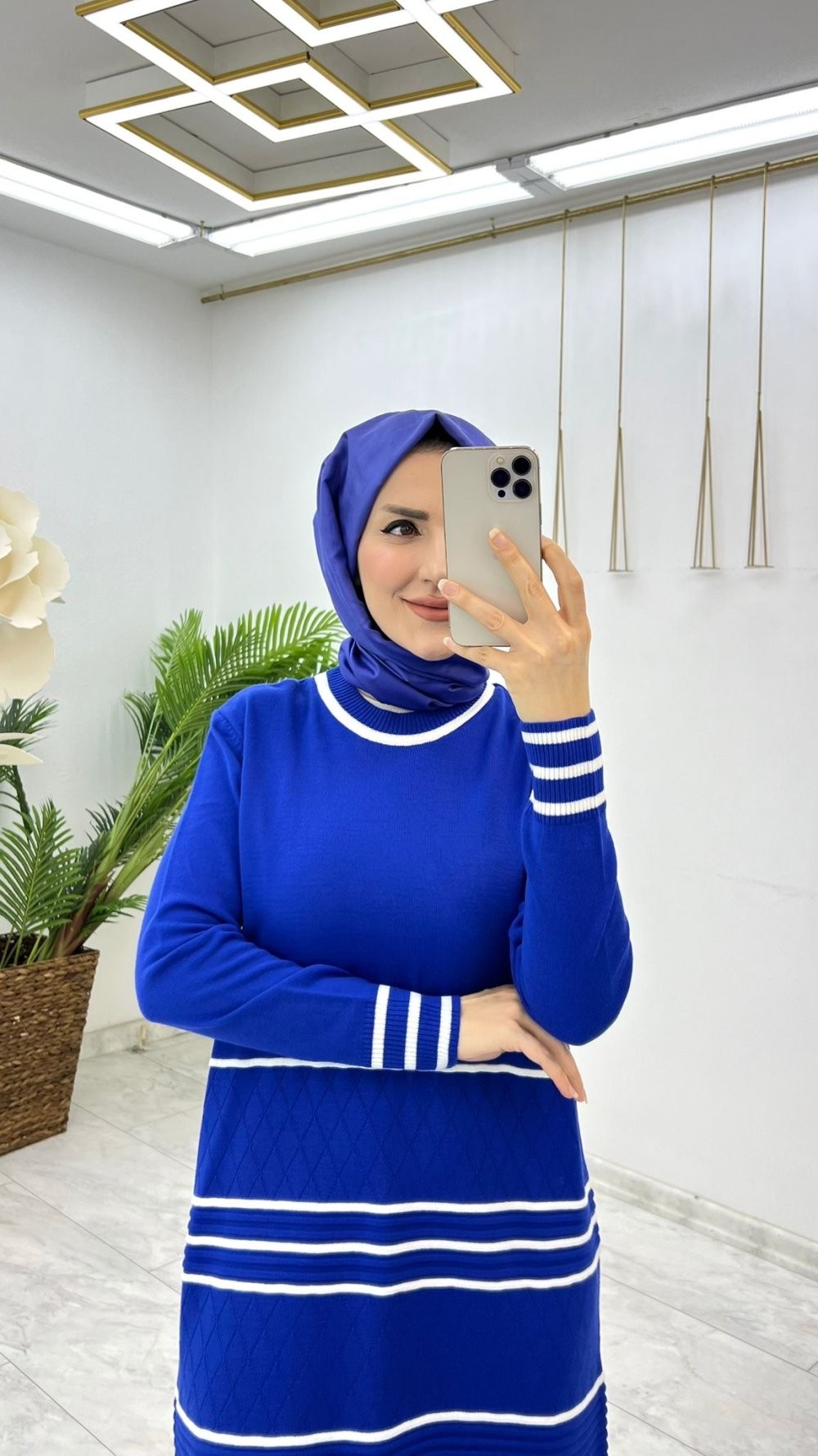 Saks Dilay Triko Elbise Tesettür Giyim 