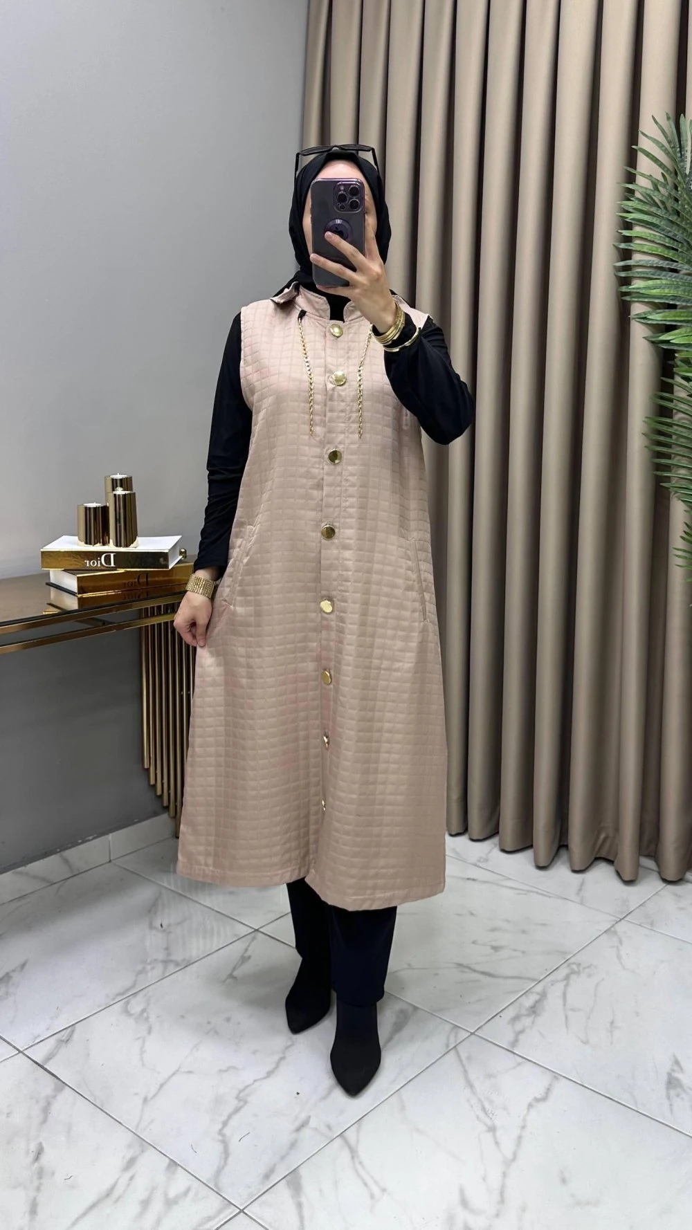 Aylin Kapitone Yelek Krem