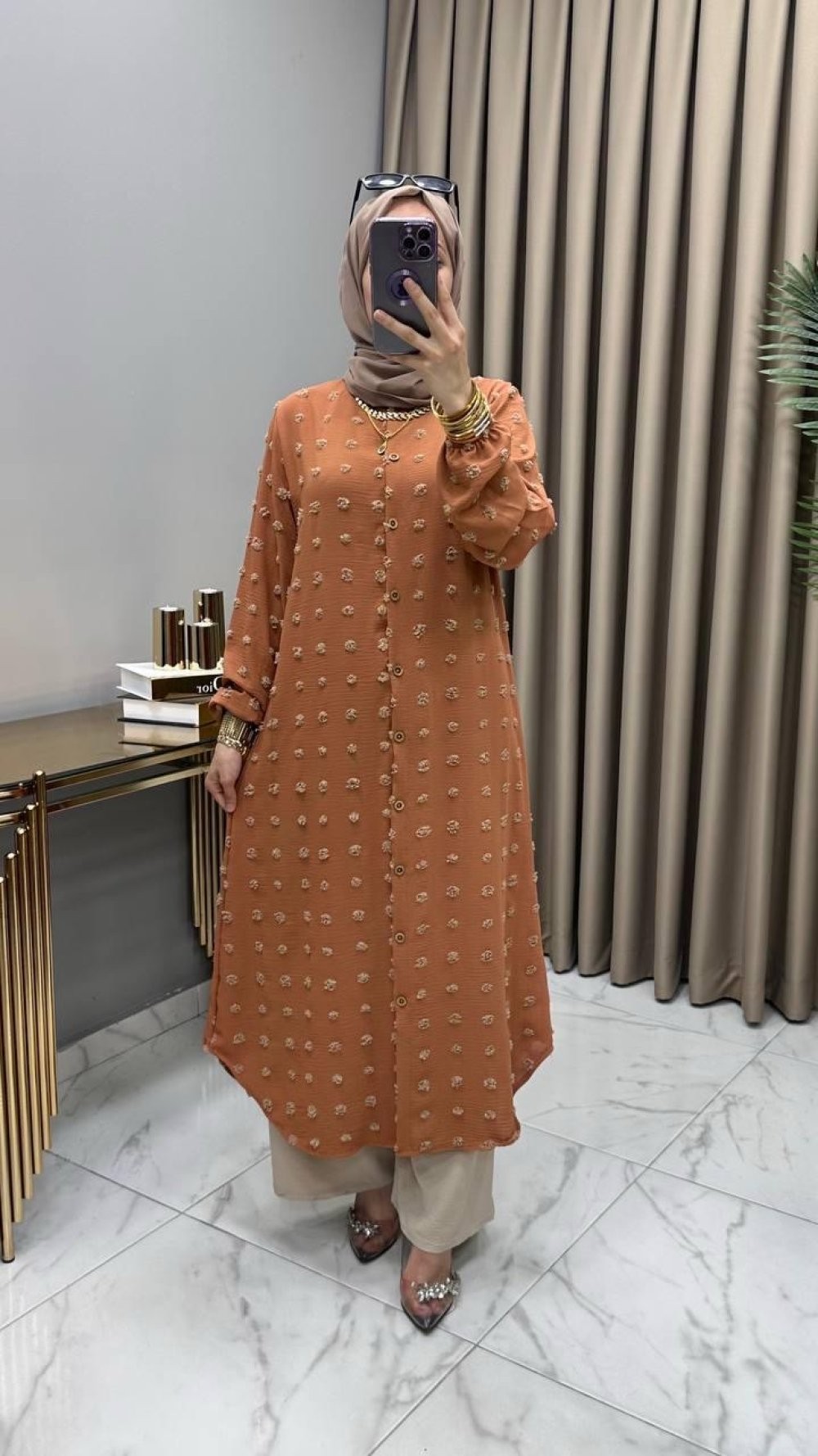 Boncuk Tunik Turuncu
