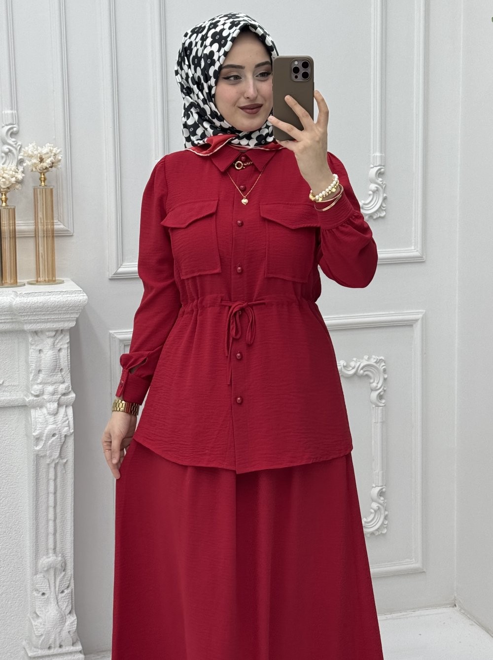 Selmira Etek Takım Kırmızı