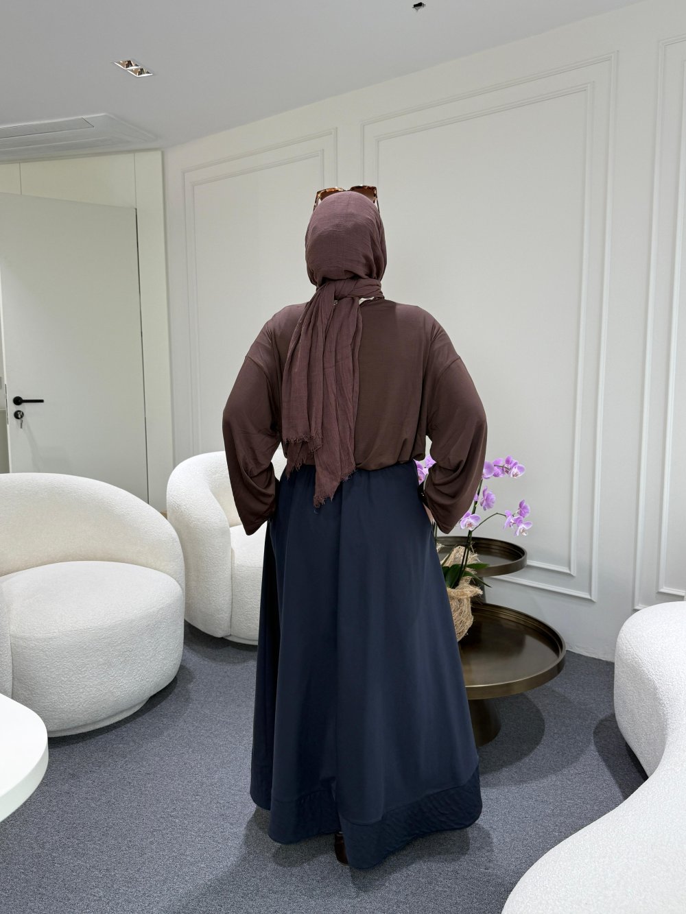 Dikiş Detaylı Beli Lastikli Etek