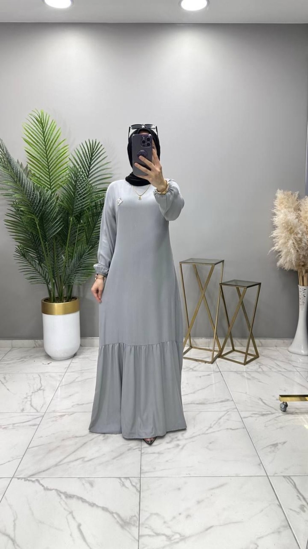 Nurgül Elbise Gri