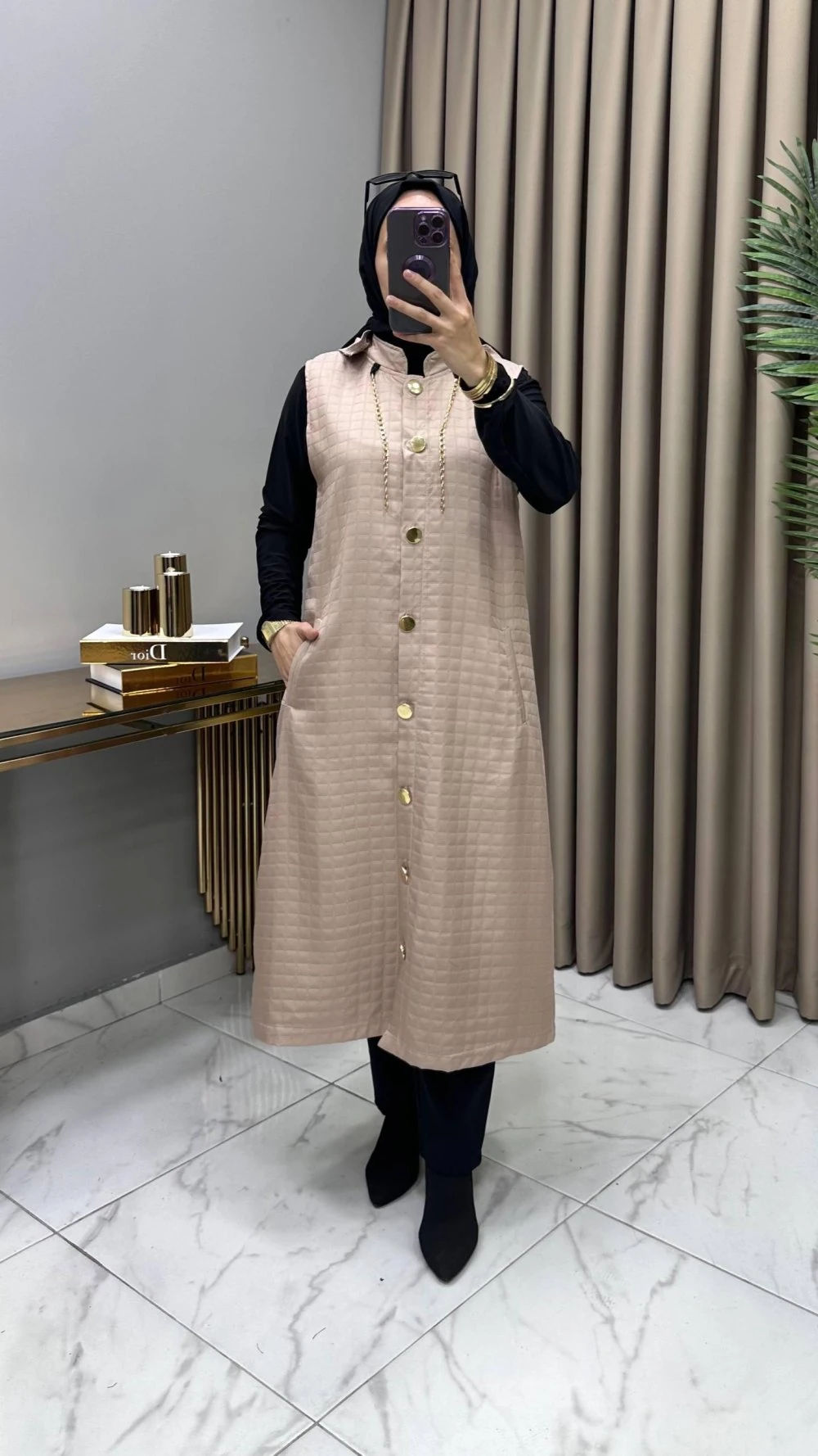 Aylin Kapitone Yelek Krem