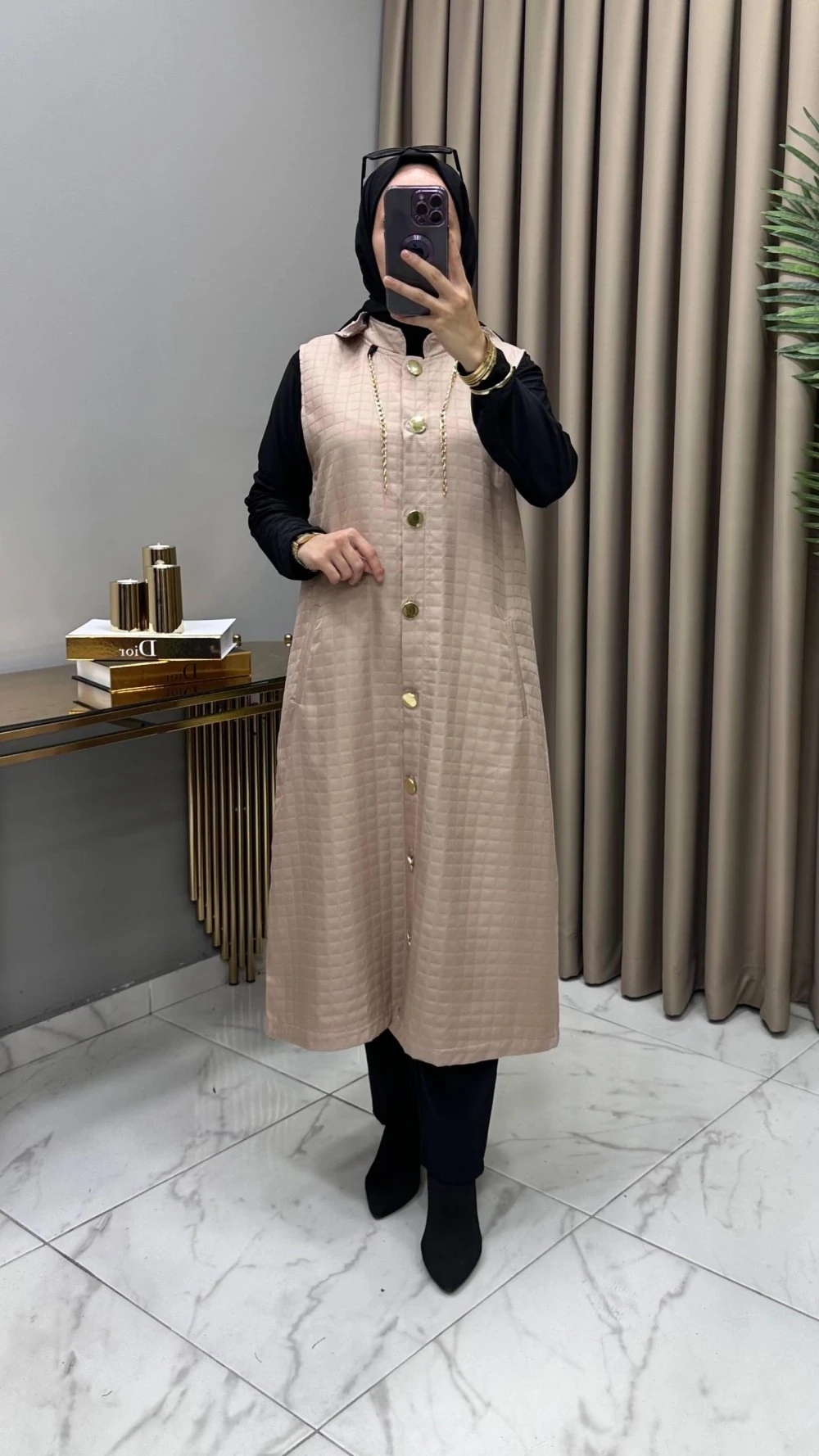 Aylin Kapitone Yelek Krem