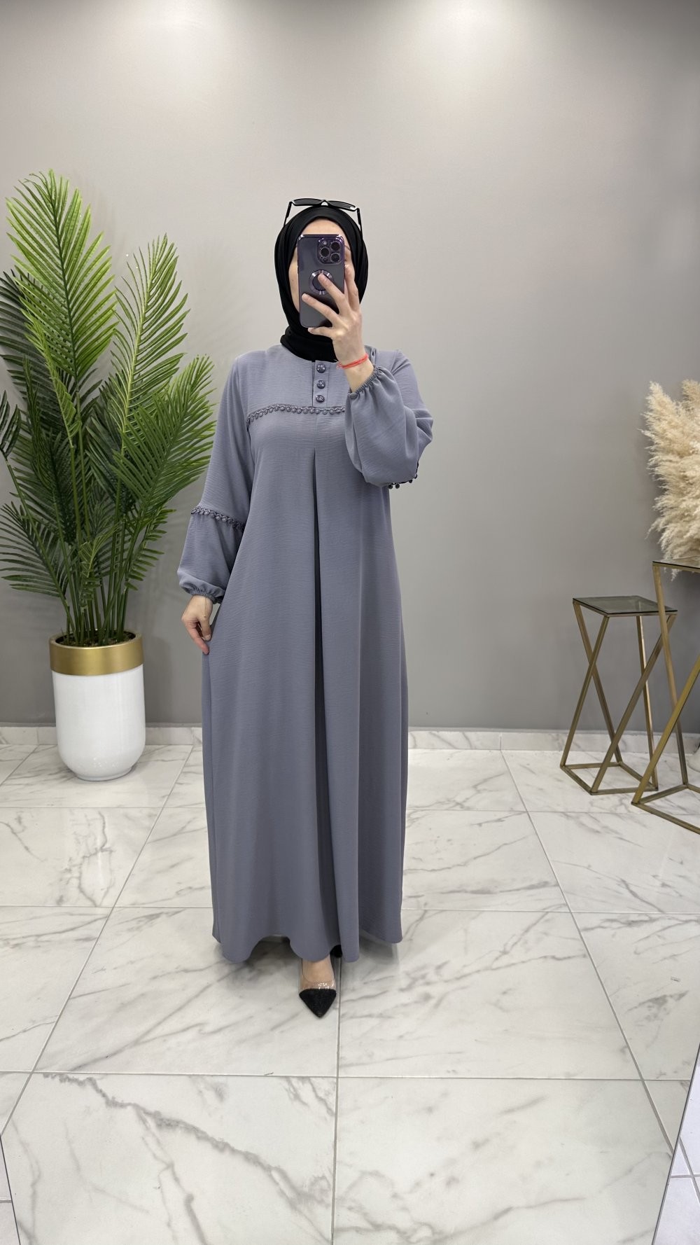Handan Elbise Gri