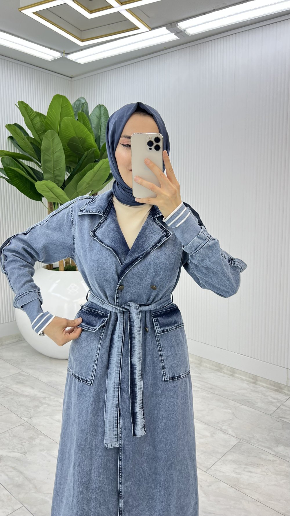 Mavi Premium Hançer Kot Kap Tesettür Giyim 