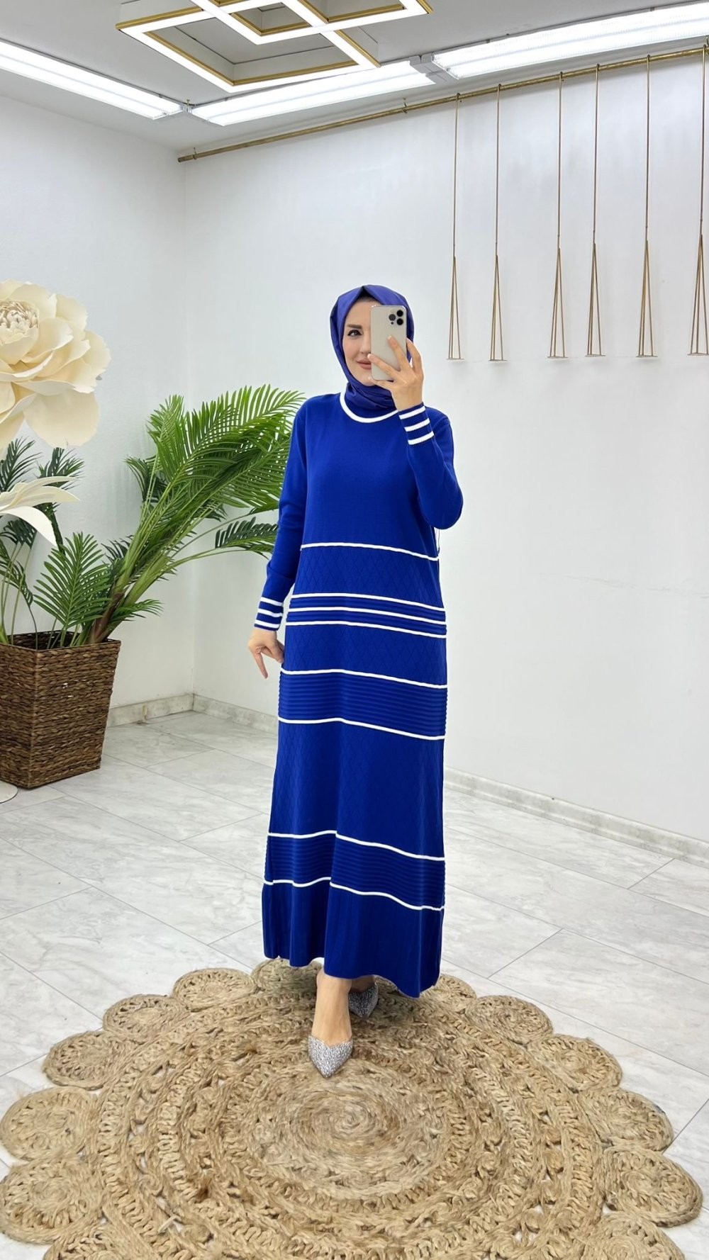 Saks Dilay Triko Elbise Tesettür Giyim 