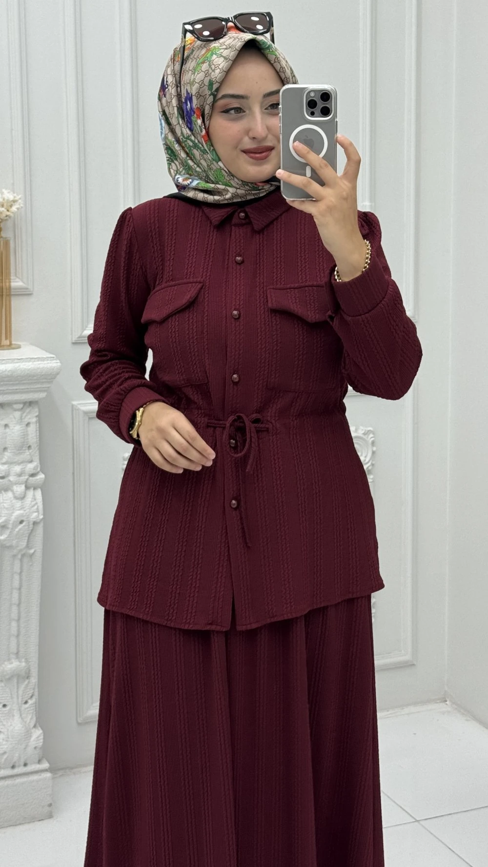 Selmira Etek Takım Bordo