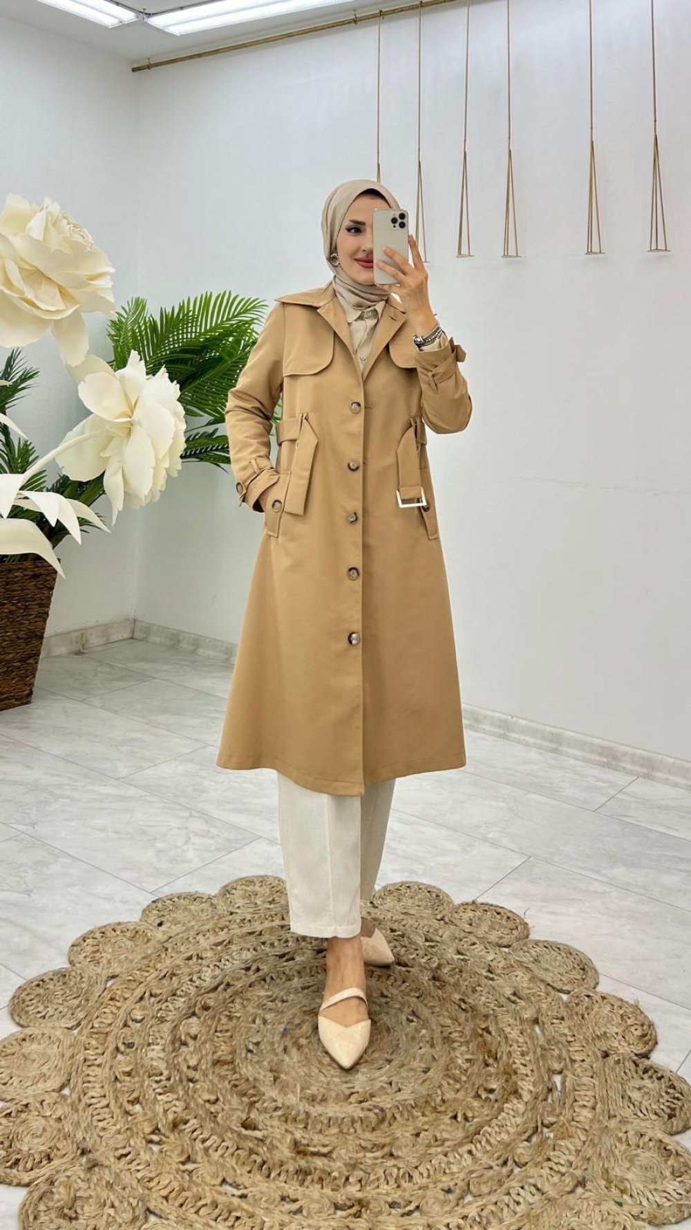 Camel  Buğlem Trench Tesettür Giyim 
