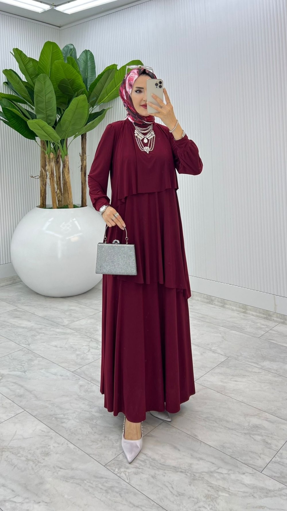 Mürdüm Premium Diva Elbise Tesettür Giyim