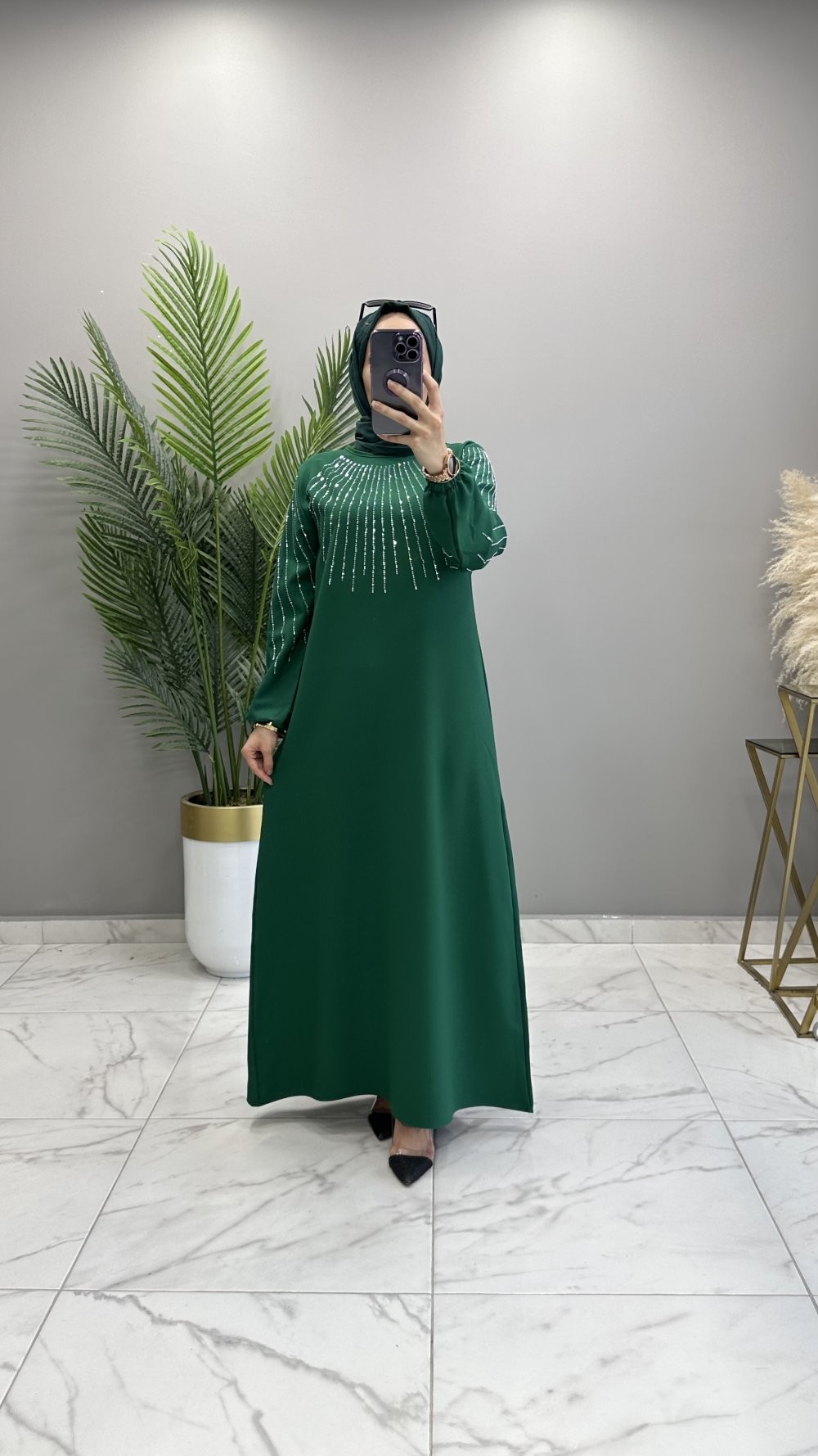 Nuran Abiye Elbise Zümrüt 