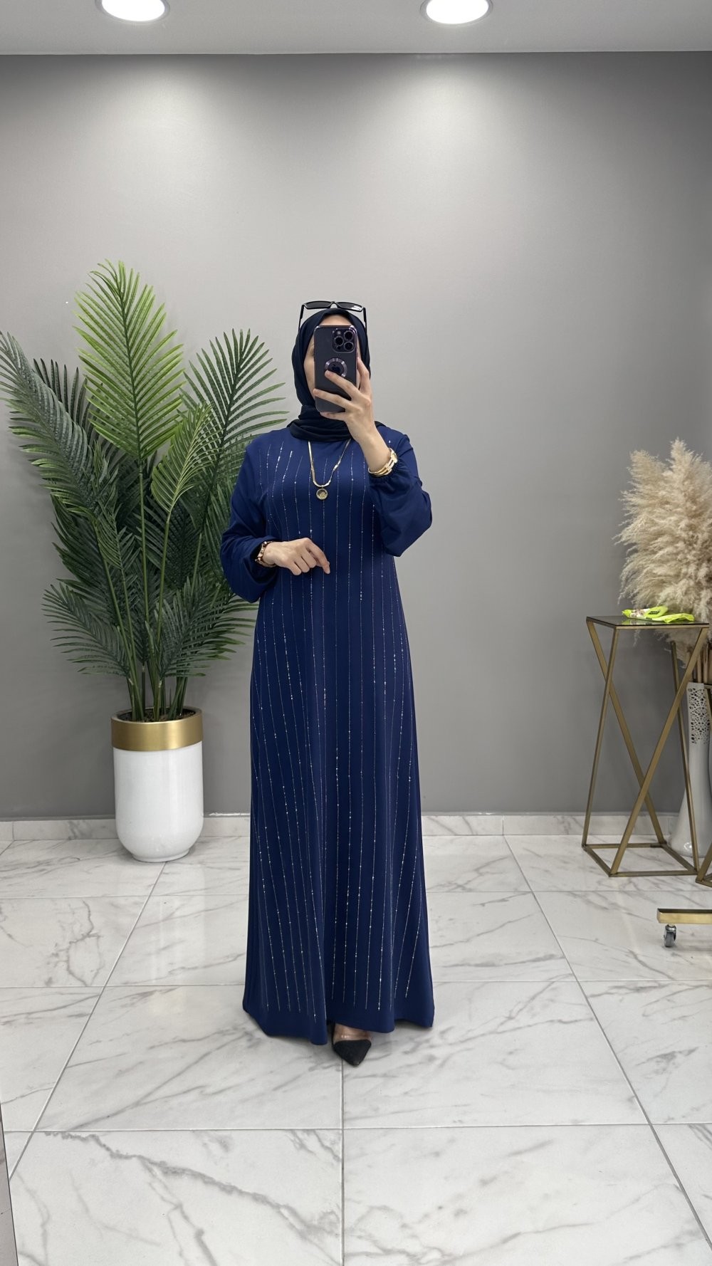 Sezen Abiye Elbise İndigo