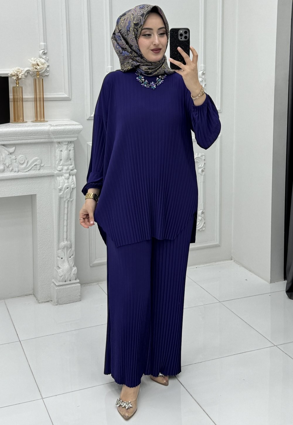 Twin Takım Koyu Mor