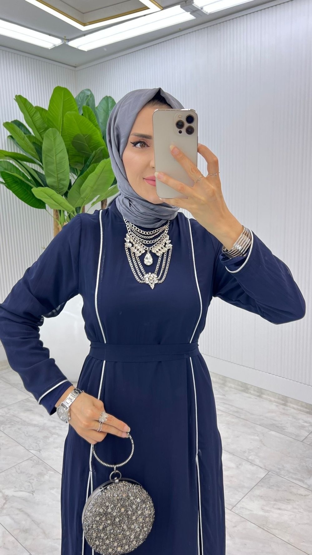 Lacivert Premium İkili İmren Takım Tesettür Giyim