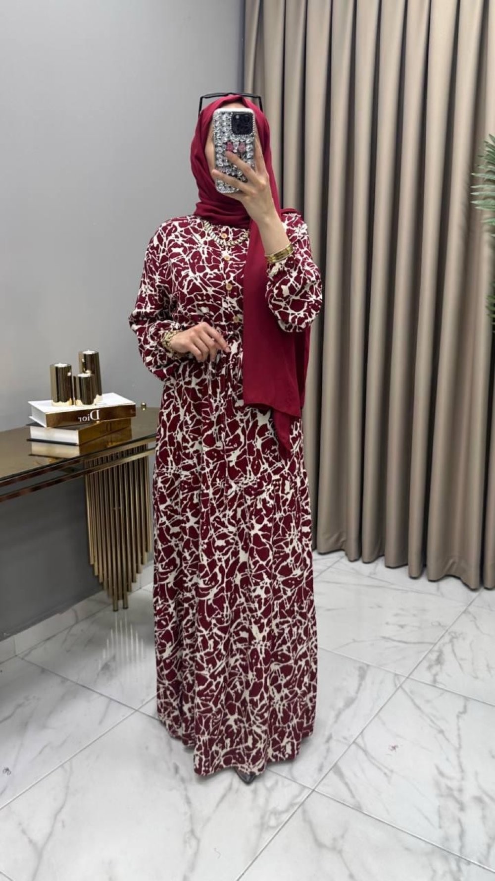 Bahar Elbise Bordo