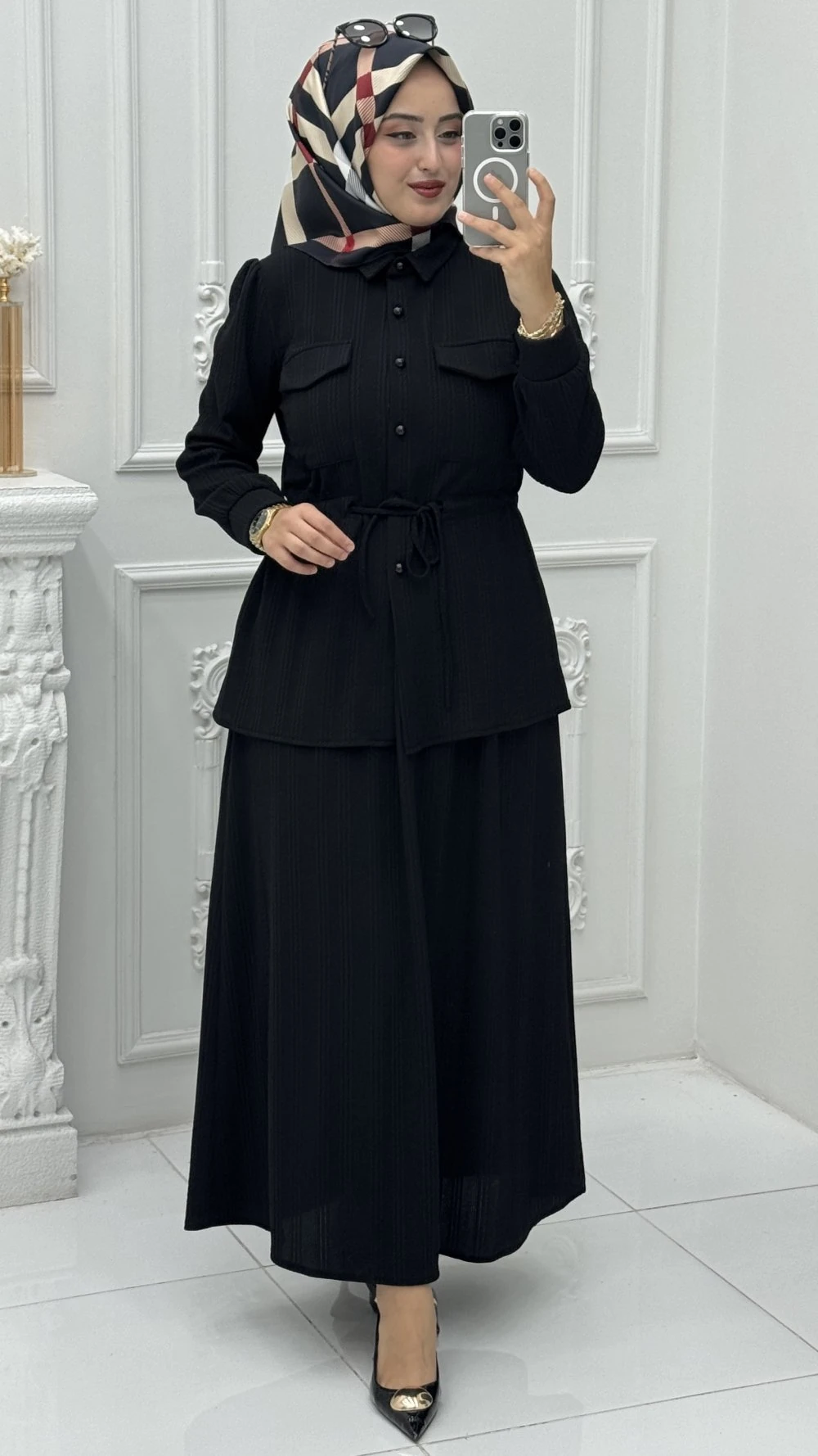 Selmira Etek Takım Siyah